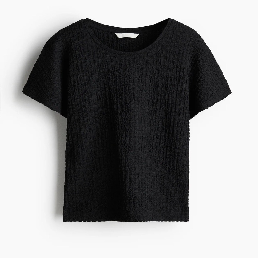 Black Batwing Textured Women's top